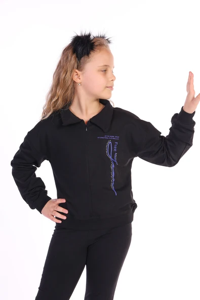 Toontoy Kız Çocuk Free Jeans Baskılı Sweatshirt ürün görseli 1