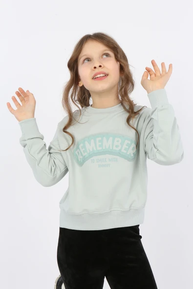 Toontoy Kız Çocuk Remember Baskılı Sweatshirt - Resim 5
