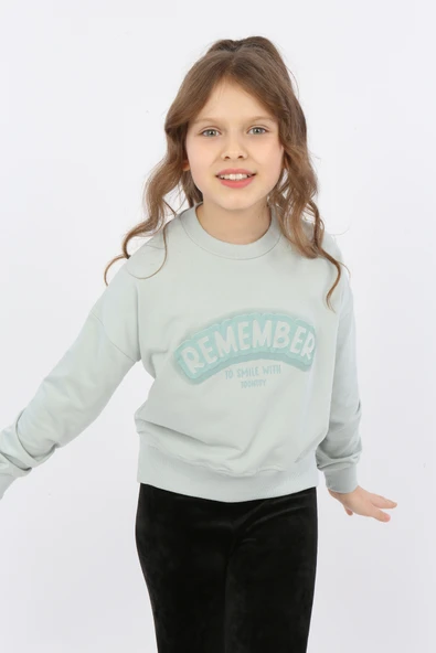 Toontoy Kız Çocuk Remember Baskılı Sweatshirt - Resim 2