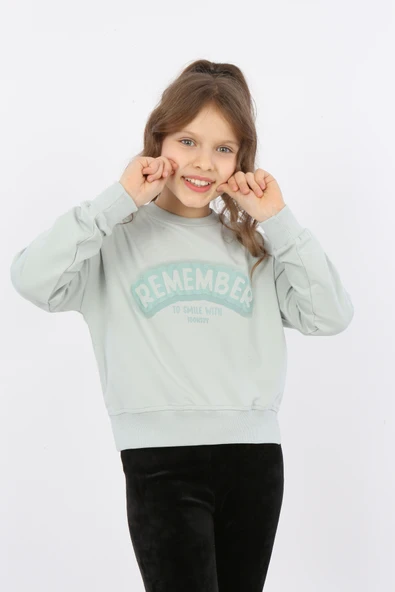 Toontoy Kız Çocuk Remember Baskılı Sweatshirt - Resim 3