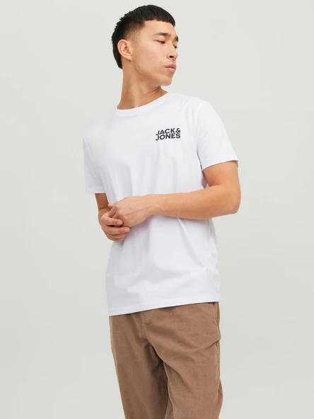 JACK JONES Yazılı Erkek Bisiklet Yaka Tişört 12151955 ürün görseli 1