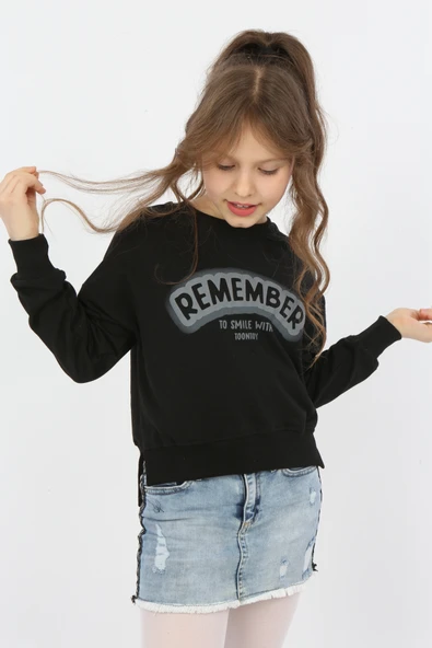 Toontoy Kız Çocuk Remember Baskılı Sweatshirt - Resim 12