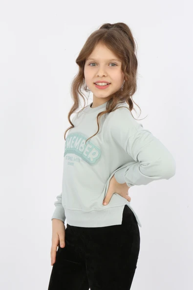 Toontoy Kız Çocuk Remember Baskılı Sweatshirt - Resim 4
