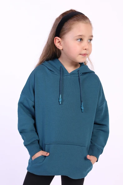 Toontoy Kız Çocuk Kanguru Cepli Sweatshirt ürün görseli 1