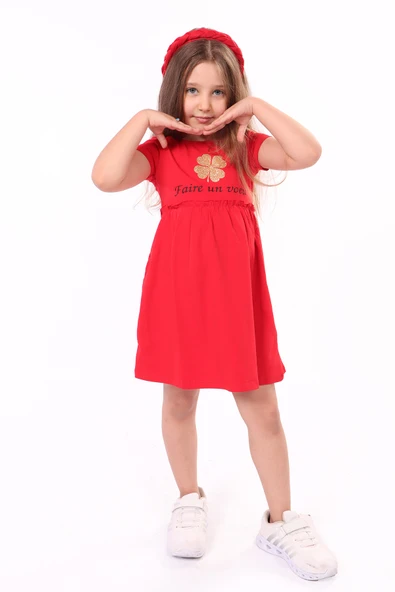 Toontoy Kız Bebek Faire Un Voeu Baskılı Elbise ürün görseli 1