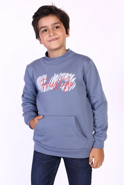 Toontoy Erkek Çocuk Kanguru Cepli Baskılı Sweatshirt ürün görseli 1