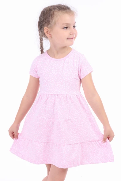 Toontoy Kız Çocuk Baskılı Elbise - Resim 7