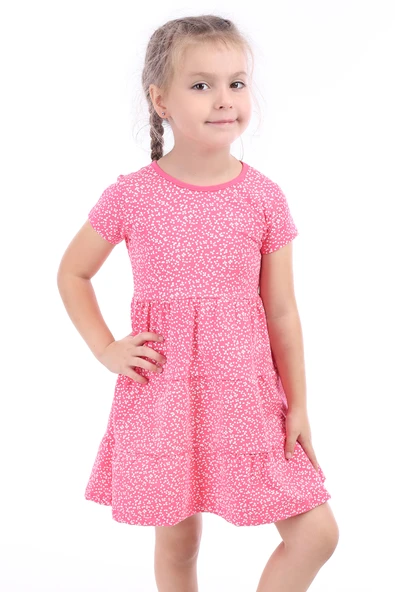 Toontoy Kız Çocuk Baskılı Elbise - Resim 9