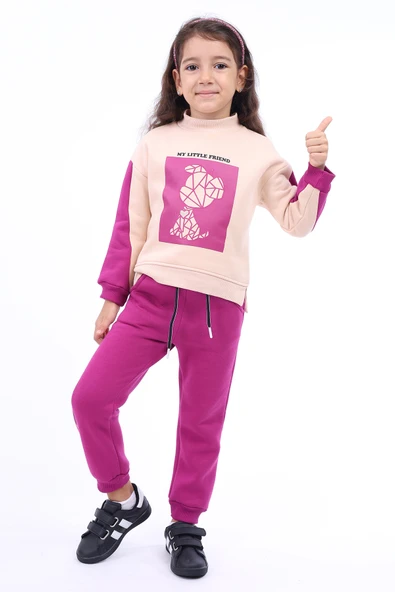 Toontoy Kız Çocuk My Lıttl e Frend Baskılı Eşofman Takım ürün görseli 1