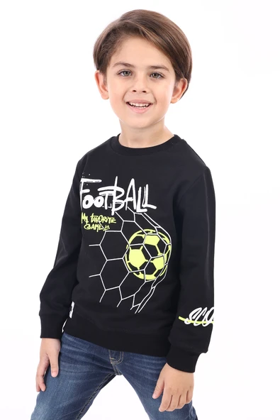 Toontoy Erkek Çocuk Football  Baskılı Sweatshirt ürün görseli 1