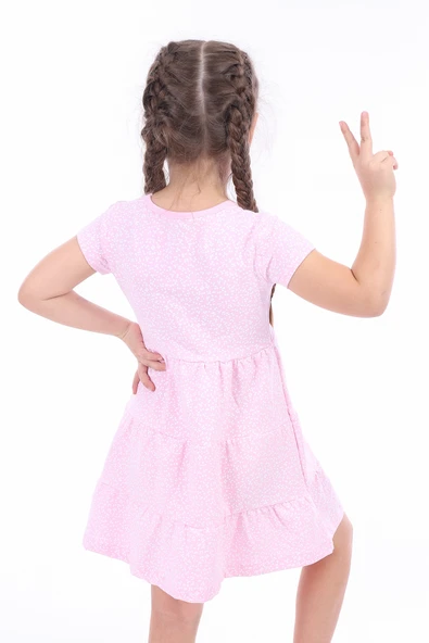 Toontoy Kız Çocuk Baskılı Elbise - Resim 8