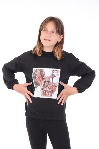 Toontoy Kız Çocuk Baskılı Sweatshirt - Resim 10