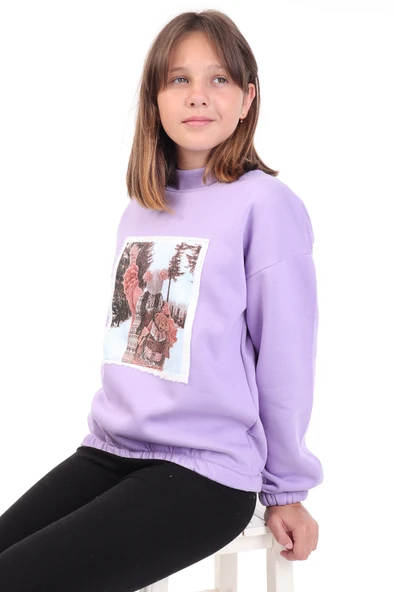 Toontoy Kız Çocuk Baskılı Sweatshirt - Resim 8