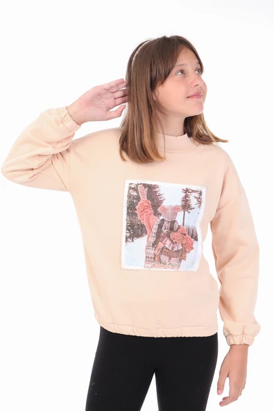 Toontoy Kız Çocuk Baskılı Sweatshirt ürün görseli 1