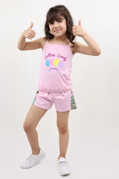 Toontoy Kız Bebek Baskılı Şortlu Takım ürün görseli 1