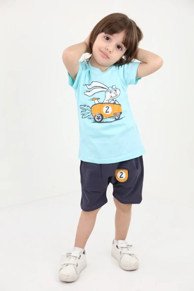 Toontoy Erkek Bebek Baskılı Şortlu Takım ürün görseli 1