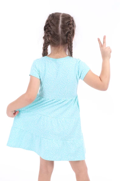 Toontoy Kız Çocuk Baskılı Elbise - Resim 4