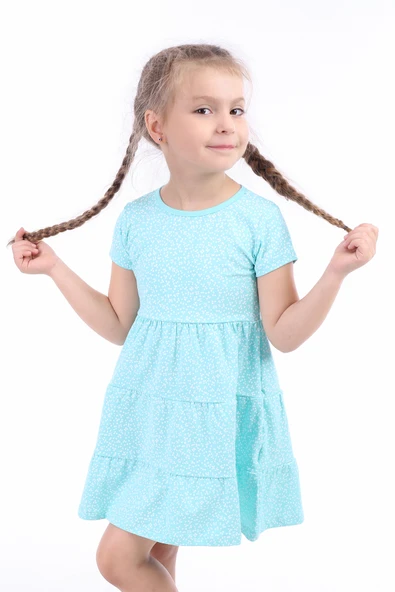 Toontoy Kız Çocuk Baskılı Elbise - Resim 3