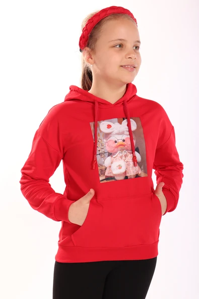 Toontoy Kız Çocuk Baskılı Sweatshirt - Resim 4