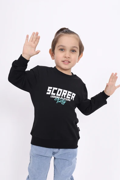 Toontoy Erkek Çocuk Relax Fit Bisiklet Yaka Baskılı Sweatshirt - 2 İplik ürün görseli 1