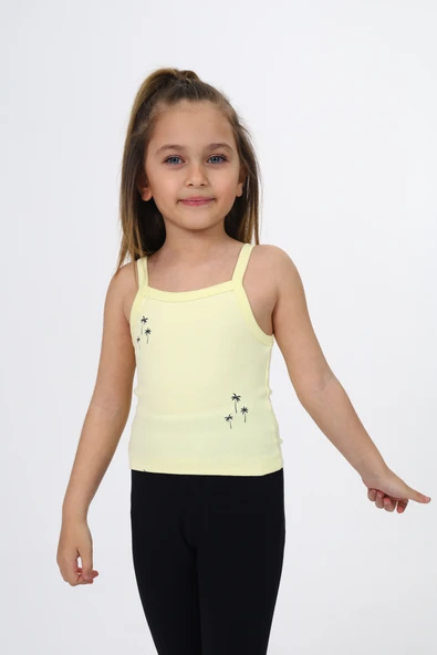 Toontoy Kız Çocuk Baskılı Kare Yaka Basic Atlet - Resim 8