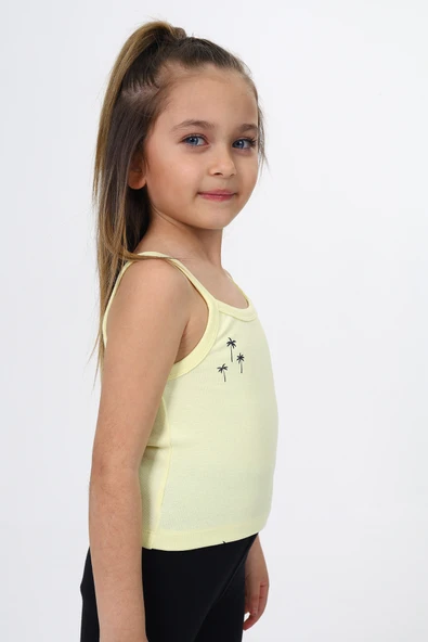 Toontoy Kız Çocuk Baskılı Kare Yaka Basic Atlet - Resim 6