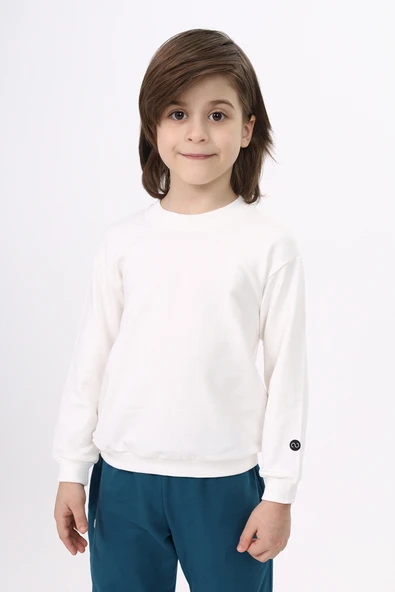 Toontoy Erkek Çocuk Relax Fit Bisiklet Yaka Hafif  Düşük Omuz Baskılı Sweatshirt - 2 İplik ürün görseli 1