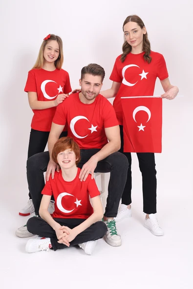 Toontoy Unisex Çocuk Ay Yıldız Baskılı Tişört ürün görseli 1