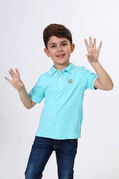 Toontoy Erkek Çocuk Polo Yaka Çıtçıtlı Kısa Kollu Baskılı Tişört 23363 ürün görseli 1