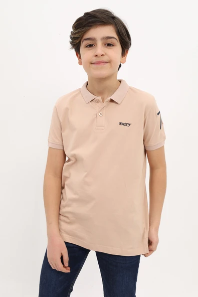 Toontoy Erkek Çocuk Polo Yaka Düğmeli Kısa Kollu Nakışlı Tişört  23035 ürün görseli 1
