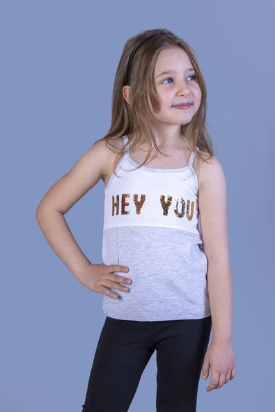 Toontoy Kız Çocuk Baskılı Kare Yaka Basic Atlet - Resim 4