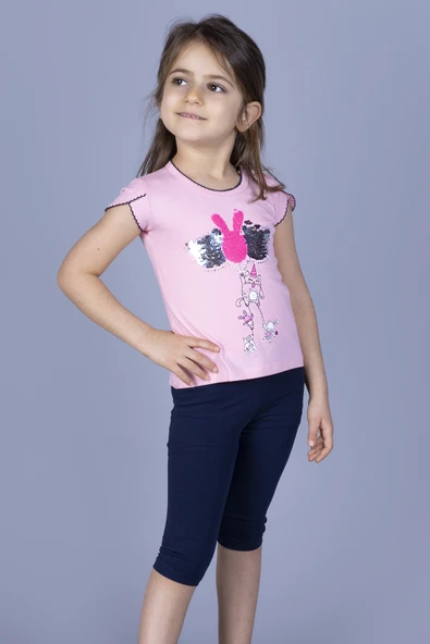 Toontoy Kız Çocuk Çevirmeli Pullu Takım ürün görseli 1