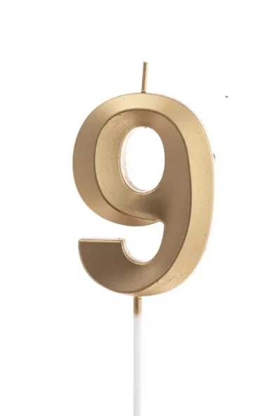 Beysüs Altın Rengi 9 Rakam Pasta Mumu ürün görseli 1
