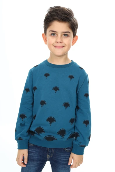 Toontoy Erkek Çocuk Relax Fit Bisiklet Yaka Baskılı Sweatshirt - 2 İplik ürün görseli 1
