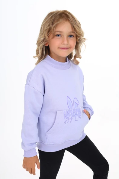 Toontoy Kız Çocuk Baskılı Sweatshirt - Resim 3