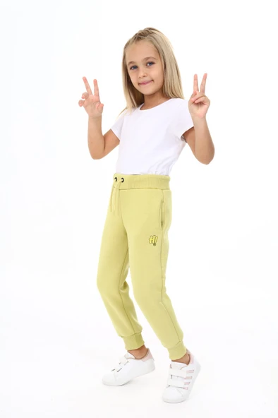 Toontoy Kız Çocuk H! Nakışlı Eşofman Alt ürün görseli 1