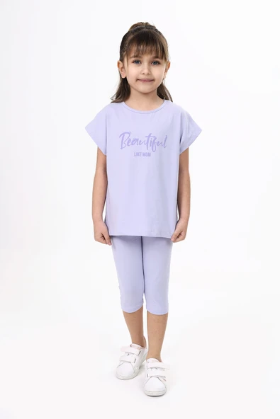 Toontoy Kız Çocuk Beautıful Baskılı Kaprili Takım ürün görseli 1