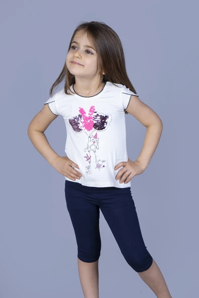 Toontoy Kız Çocuk Çevirmeli Pullu Takım - Resim 7