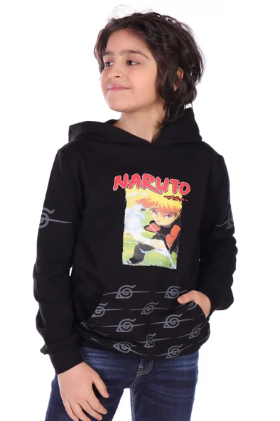 Toontoy Erkek Çocuk Relax Fit Kapüşonlu Cepli Baskılı Sweatshirt - 2 İplik ürün görseli 1