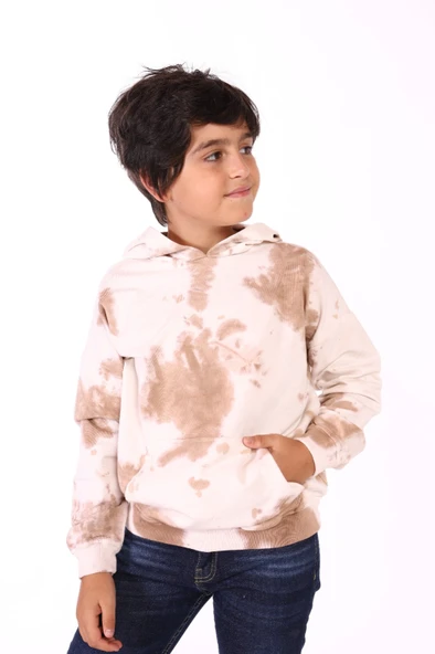 Toontoy Erkek Çocuk Kapüşonlu Bastik Desenli Sweatshirt ürün görseli 1