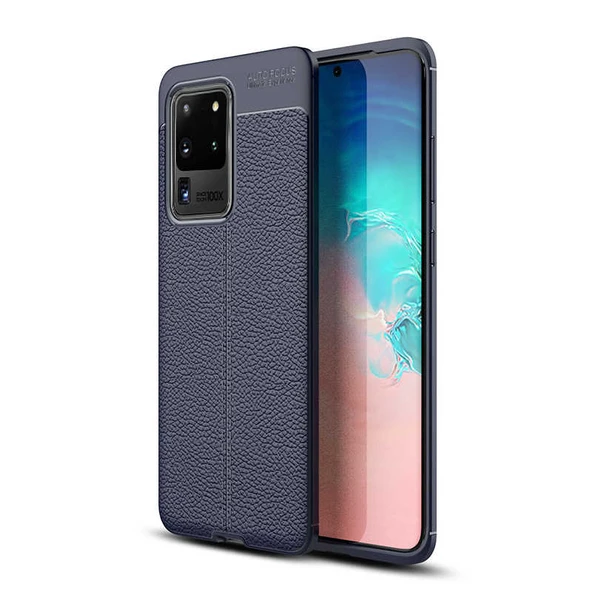 Galaxy S20 Ultra Kılıf Zore Niss Deri Desenli Silikon Kılıf ürün görseli 1