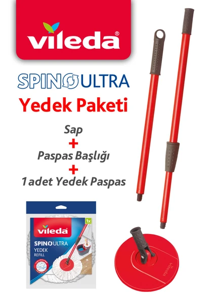 Vileda Spino Ultra Yedek Paketi Sap + Paspas Başlığı + 1 Adet Mikrofiber Yedek Paspas ürün görseli 1