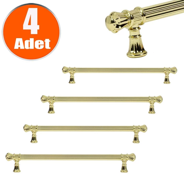 Akbatı Çekmece Dolap Dolabı Kulpu Kulbu (224 MM-22.4 CM) Gold Rustik Kulp (4 ADET) Mobilya Mutfak ürün görseli 1