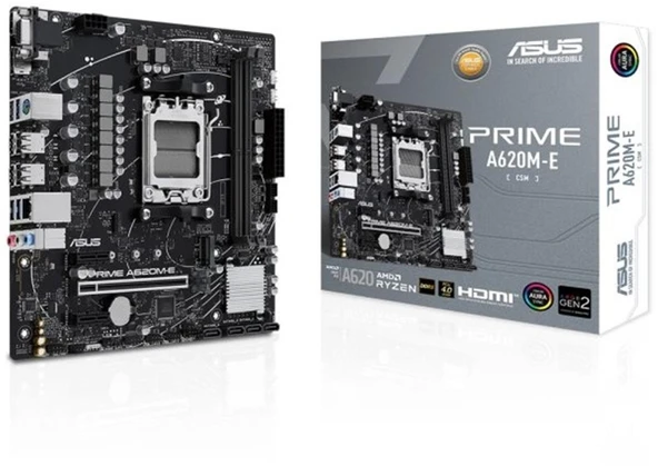 Asus PRIME A620M-E-CSM 6400mhz(OC) RGB M.2 AM5 mATX DDR5 Anakart ürün görseli 1
