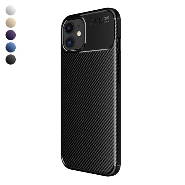iPhone 11 Kılıf Focus Carbon Desen Silikon Kapak ürün görseli 1