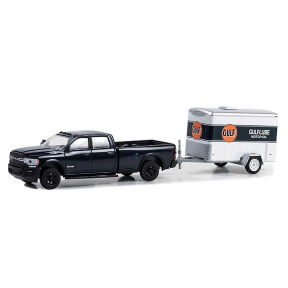 NessiWorld Greenlight 1/64 2023 Ram 2500 With Small Cargo Trailer Model Araba ürün görseli 1
