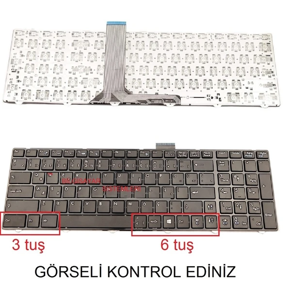 MSI MS-16GD MS-16GD22 MS-16GD46 Notebook Klavyesi - Siyah - TR ürün görseli 1