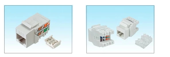 HCS 8P8C RJ-45 UTP Keystone Jack CAT 6, LSA+ / 110 IDC T568 A/B, 180 derec ürün görseli 1