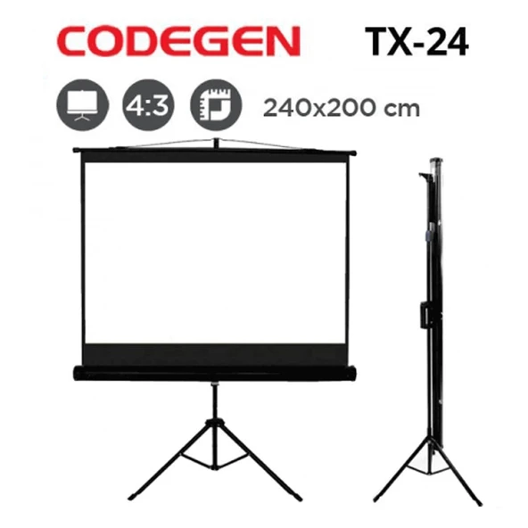 CODEGEN TX-24 AYAKLI (Tripod) 240X200 Projeksiyon Perdesi ürün görseli 1