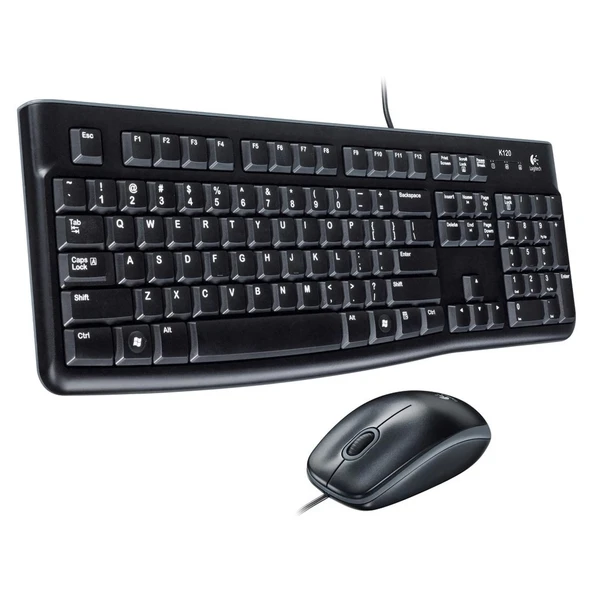 LOGITECH MK120 Kablolu Klavye Mouse MM Set Siyah USB (920-002560) ürün görseli 1